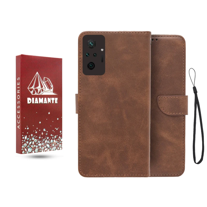 کیف کلاسوری دیامانته مدل جاکارتی مناسب برای گوشی موبایل شیائومی Redmi Note 10 Pro 4G به همراه بند آویز