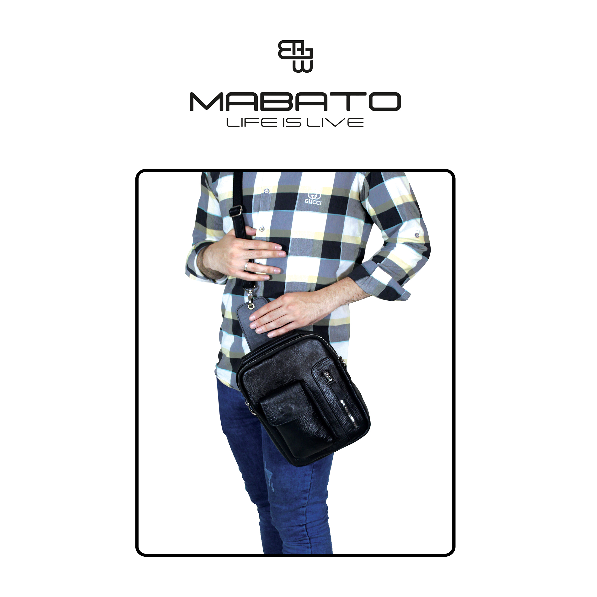 کیف کراس بادی مردانه چرم ماباتو مدل آراد کد M-DO 01