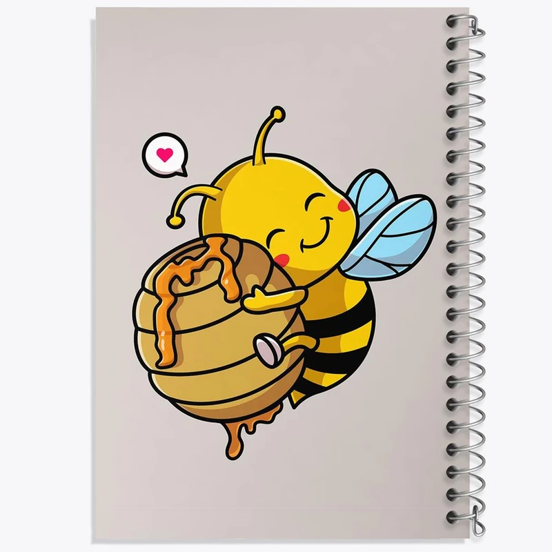 دفتر شطرنجی 50 برگ خندالو طرح حیوانات بامزه زنبور کد 29695