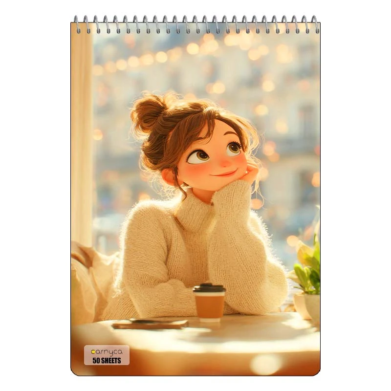 دفتر نقاشی 50 برگ سیمی کارنیکا طرح دخترانه کیوت Girly Cute کد 57016