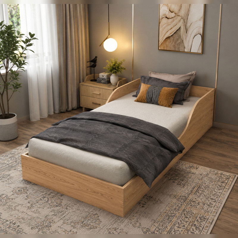 تخت‌خواب ملامینه یک نفره مدل B20 سایز 90 * 200 سانتی‌متر