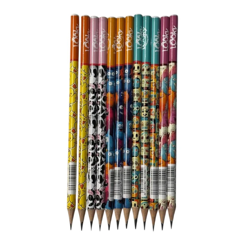 مداد مشکی لوکی با درجه سختی HB مدل 460 بسته 12 عددی