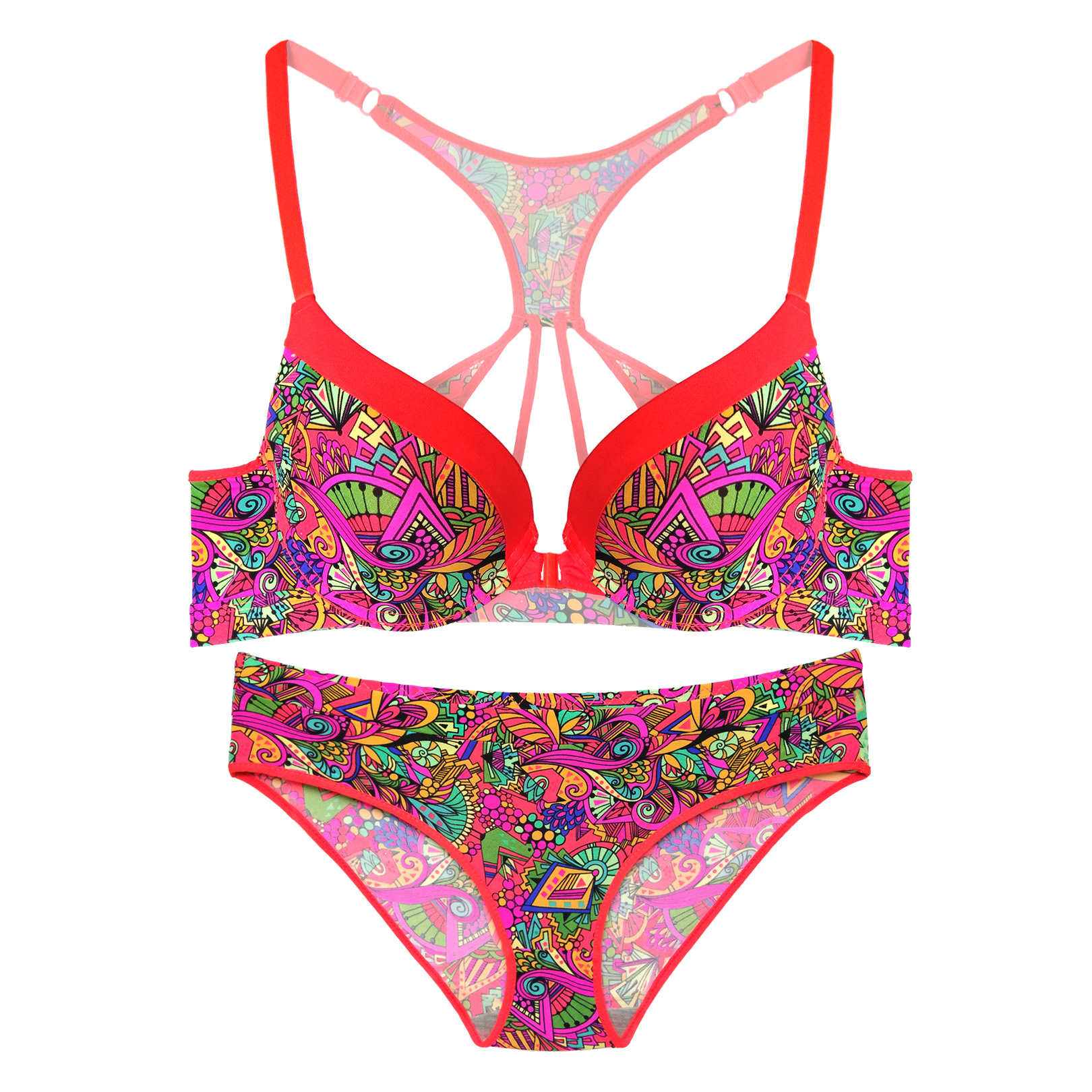  ست شورت و سوتین زنانه مدل هاوایی کد NO-100 رنگ نارنجی