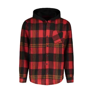 پیراهن آستین بلند کلاه دار مردانه ان سی نو مدل ماندی رنگ قرمز