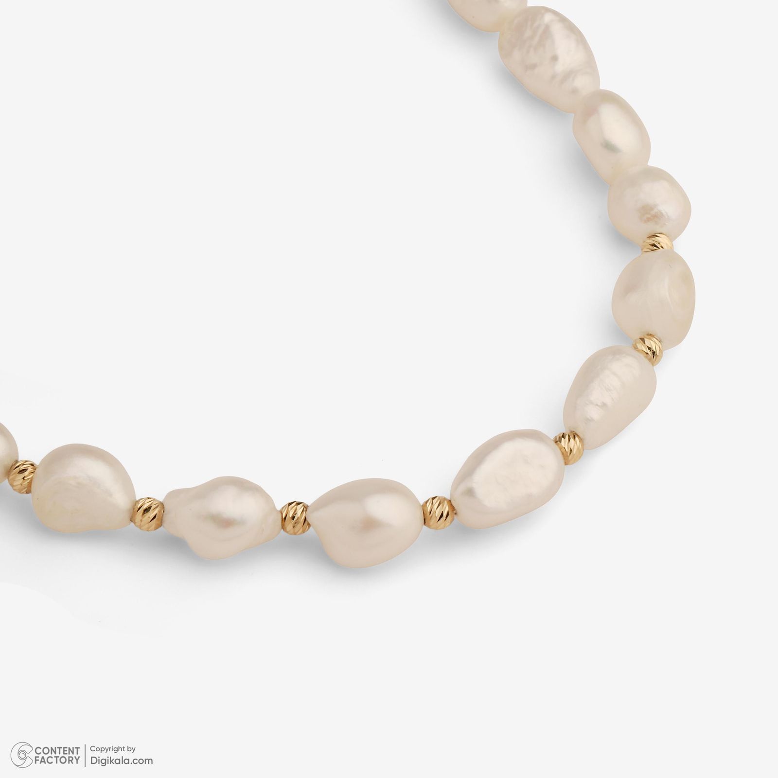 گردنبند طلا 18 عیار زنانه با زنجیر مروارید وی گالری مدل گوی البرنادو و باروک کد NC4119 -  - 9