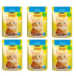 پوچ گربه بالغ فریسکیز مدل Salmon وزن 85 گرم مجموعه 6 عددی