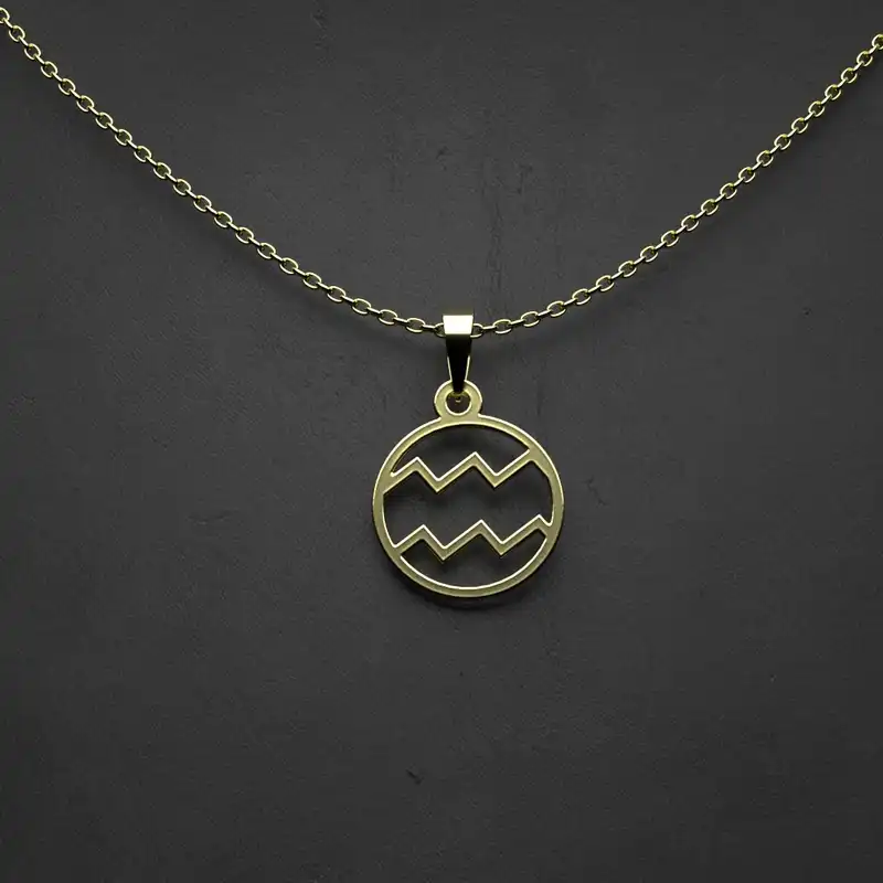 گردنبند طلا 18 عیار زنانه مدوپد مدل  طرح نماد یونانی کد RR1075