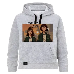 هودی دخترانه مدل sQUID GAME کد J46 رنگ طوسی
