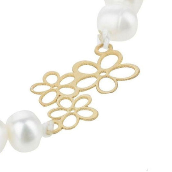 دستبند طلا 18 عیار دخترانه مدل سه گل کد 213