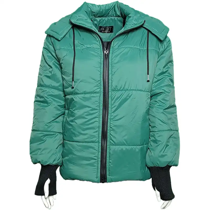 کاپشن زنانه بی تی مدل انگشتی شمعی کد ShGr39 رنگ سبز