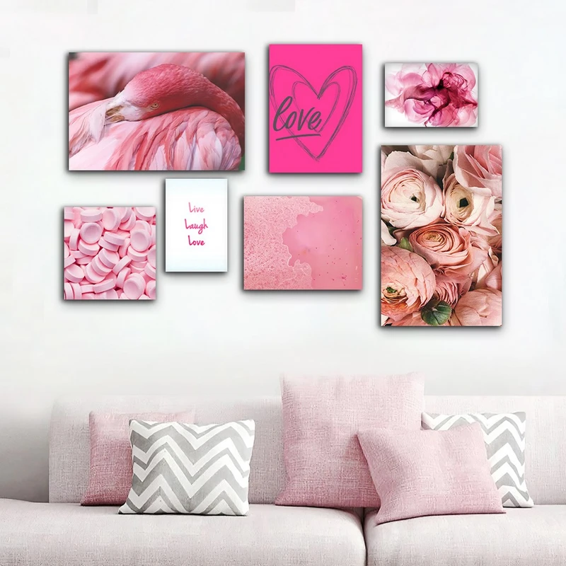 تابلو شاسی بکلیت طرح ترکیبی فلامینگو و طبیعت مدل SH-775 مجموعه 7 عددی