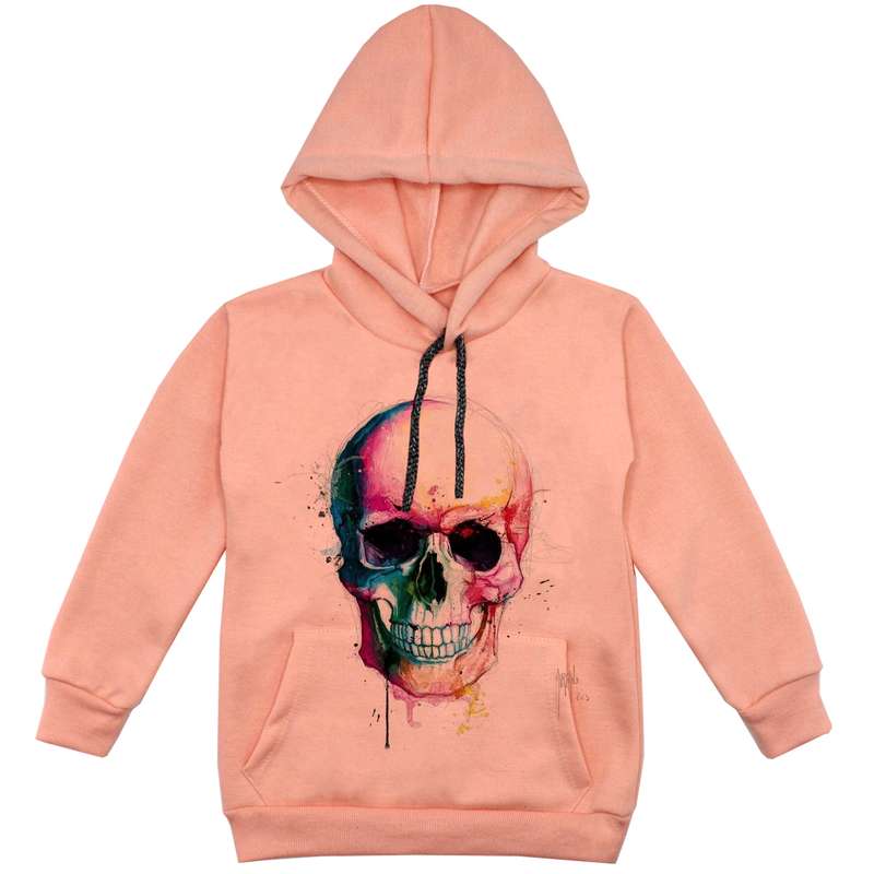 هودی پسرانه مدل اسکلت F87  رنگ گلبهی