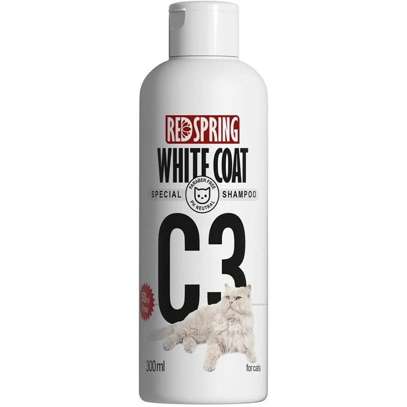 شامپو گربه رداسپرینگ مدل White Coat Shampoo C3 حجم 300 میلی لیتر