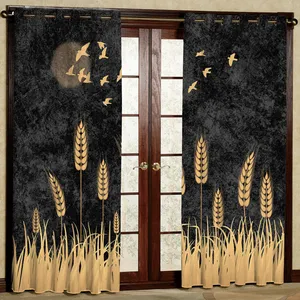 پرده مدل خوشه گندم هازان پانچی کد 1339a سایز 140x200 سانتی متر