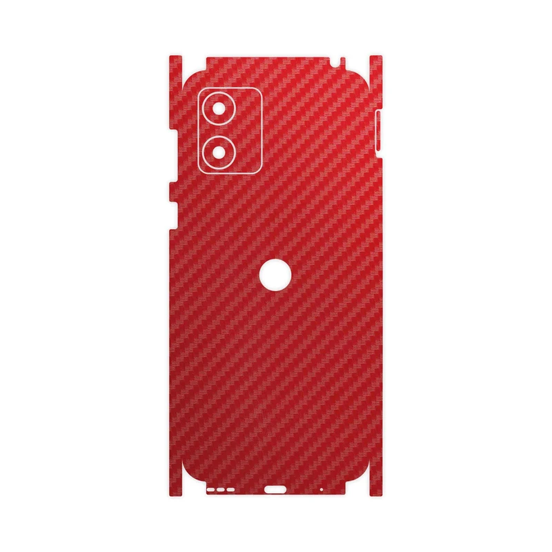 برچسب پوششی ماهوت مدل Red-Fiber-FullSkin مناسب برای گوشی موبایل موتورولا Moto E13