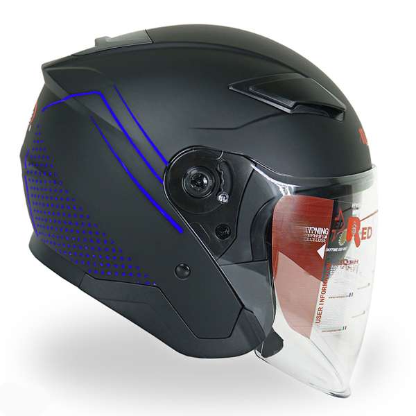 کلاه کاسکت ردلاین مدل بدون فک عینکدار کد 956-MATT-BLU