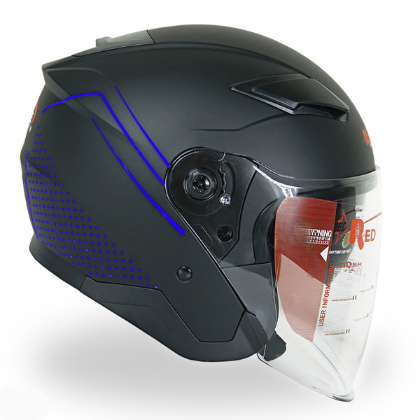 کلاه کاسکت ردلاین مدل بدون فک عینکدار کد 956-MATT-BLU