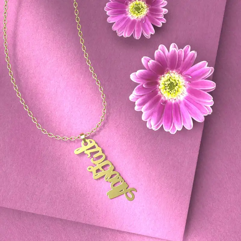 گردنبند طلا 18 عیار زنانه مدوپد مدل abolfazl