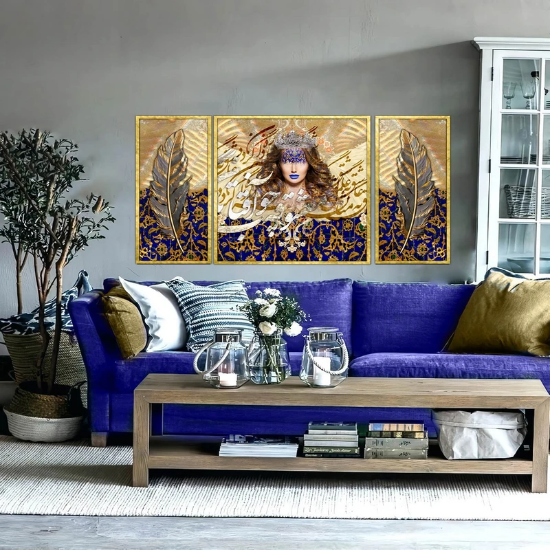 تابلو بکلیت طرح مدرن دیجیتال آرت مدل T-2869 مجموعه 3 عددی