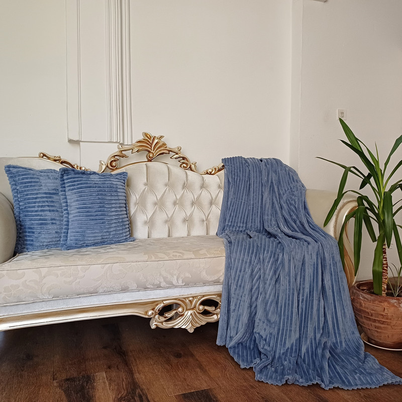 شال مبل مدل کرکره ای پلیسه کد 061 سایز 220×200 سانتی متر به همراه کوسن