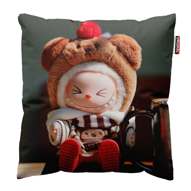 کوسن پاد آفرین مدل عروسک لبوبو کد PK301836 سایز 30*30 سانتی متر