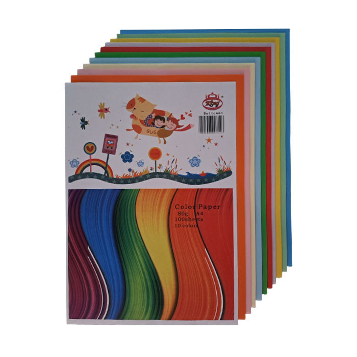 کاغذ رنگی کینگ کد A4-100 بسته 100 عددی