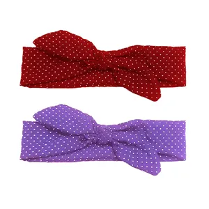 هدبند دخترانه مدل خالدار Z-215 بسته دو عددی