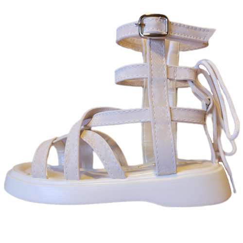 صندل دخترانه مدل ساق دار کرم پتینه