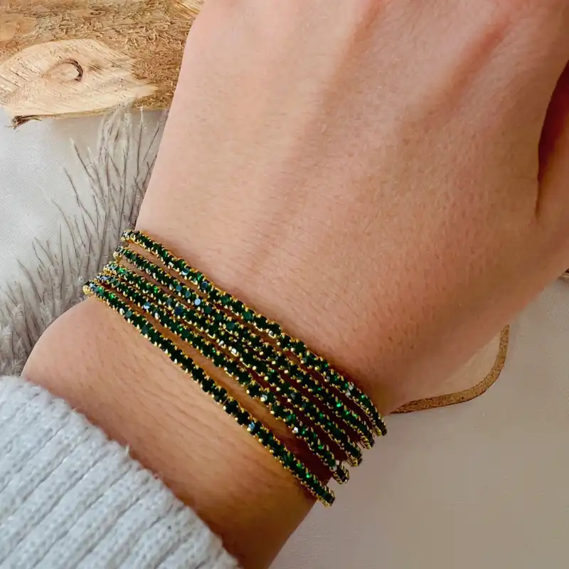 دستبند زنانه مدل نگین دار جواهری تنیسی