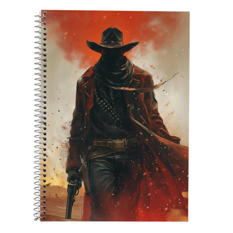 دفتر زبان 50 برگ مدوپد مدل دو خط طرح رد دد red dead کد DF13533