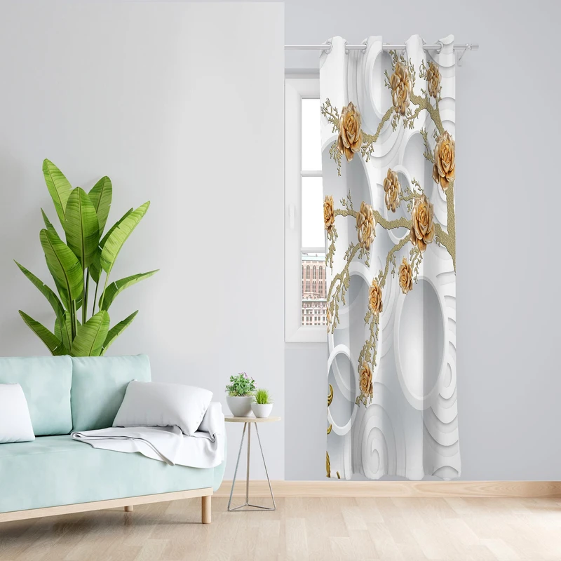 پرده طرح فلاور مدل مخمل پانچی کد 1400 z سایز 140x200 سانتی متر