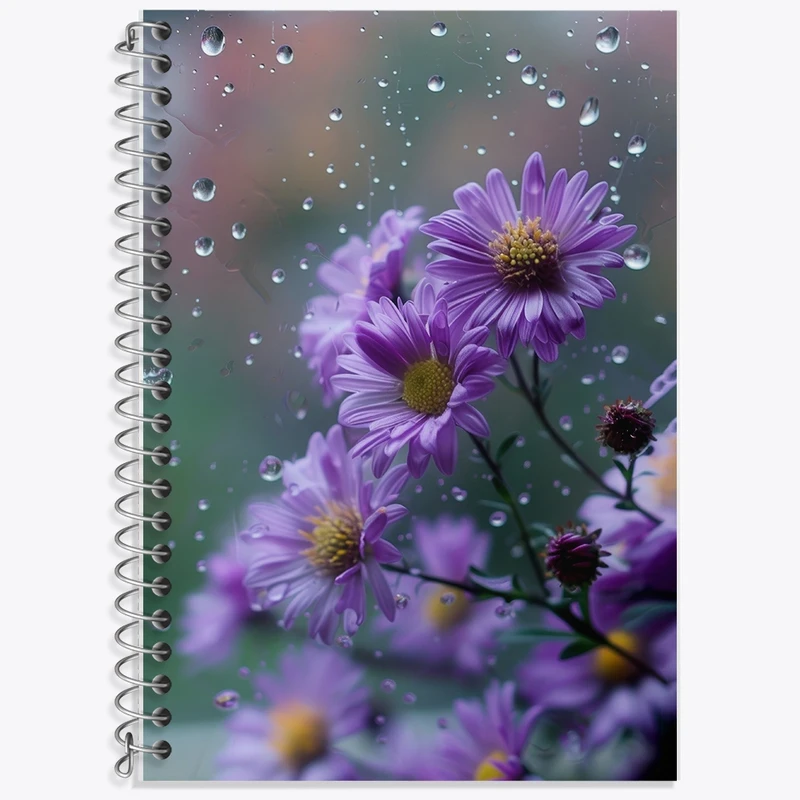 دفتر زبان 50 برگ خندالو مدل سه خط طرح گل کد F2713