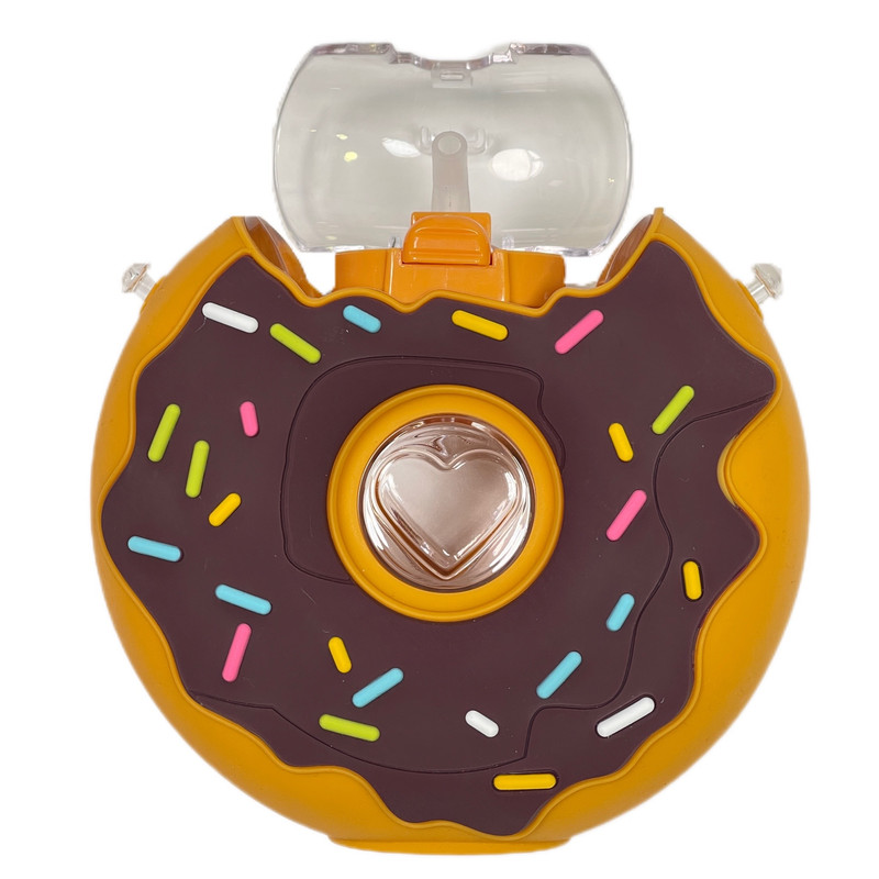 قمقمه کودک مدل نی دار طرح دونات حجم 330 میلی لیتر