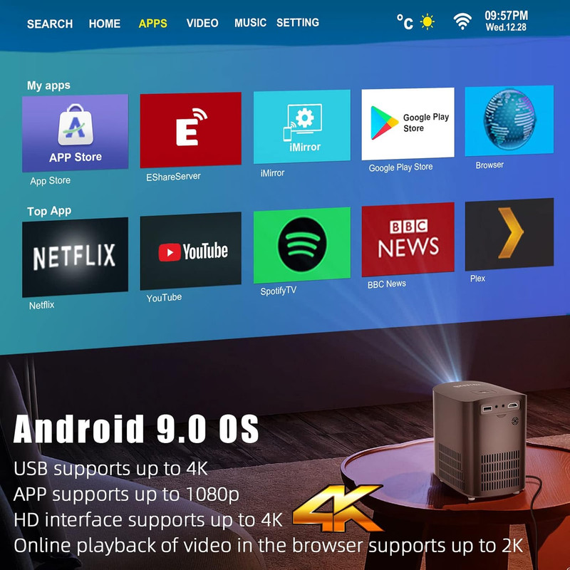 ویدئو پروژکتور قابل حمل بینتیک مدل X20 SMART