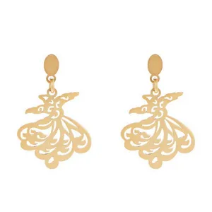 گوشواره طلا 18 عیار زنانه آمانژ مدل رقص سماع کد D9264