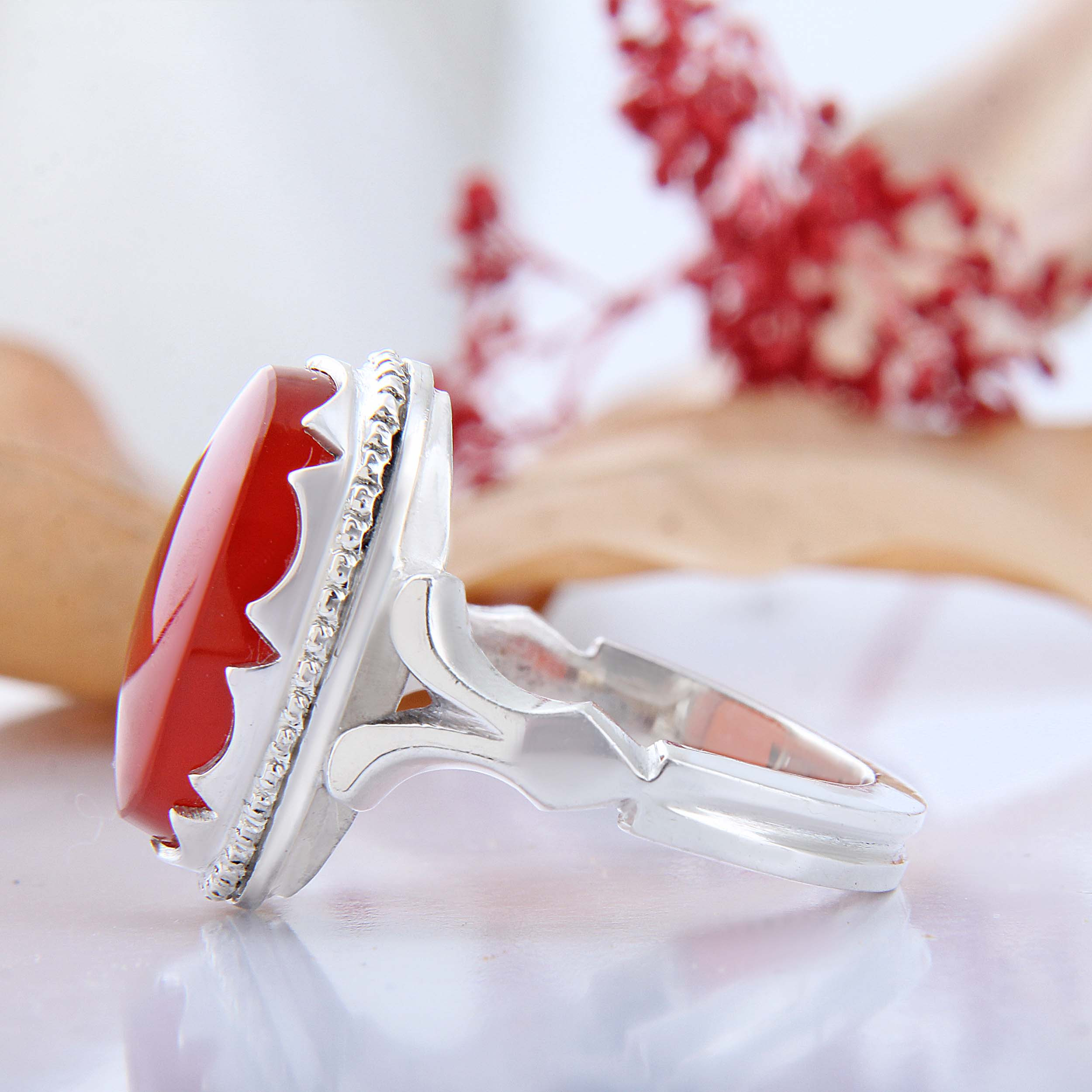 انگشتر نقره مردانه بازرگانی میلادی مدل رکاب دستساز عقیق سرخ یمنی کد AM_4449 انگشتر نقره مردانه بازرگانی میلادی مدل رکاب دستساز عقیق سرخ یمنی کد AM_4449