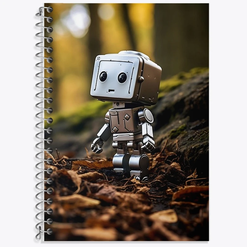 دفتر زبان 50 برگ خندالو مدل سه خط طرح ربات کیوت کد F2892