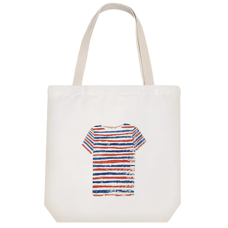 ساک خرید پارچه ای خندالو طرح تیشرت آبی اناری مدل توت بگ کد 8693