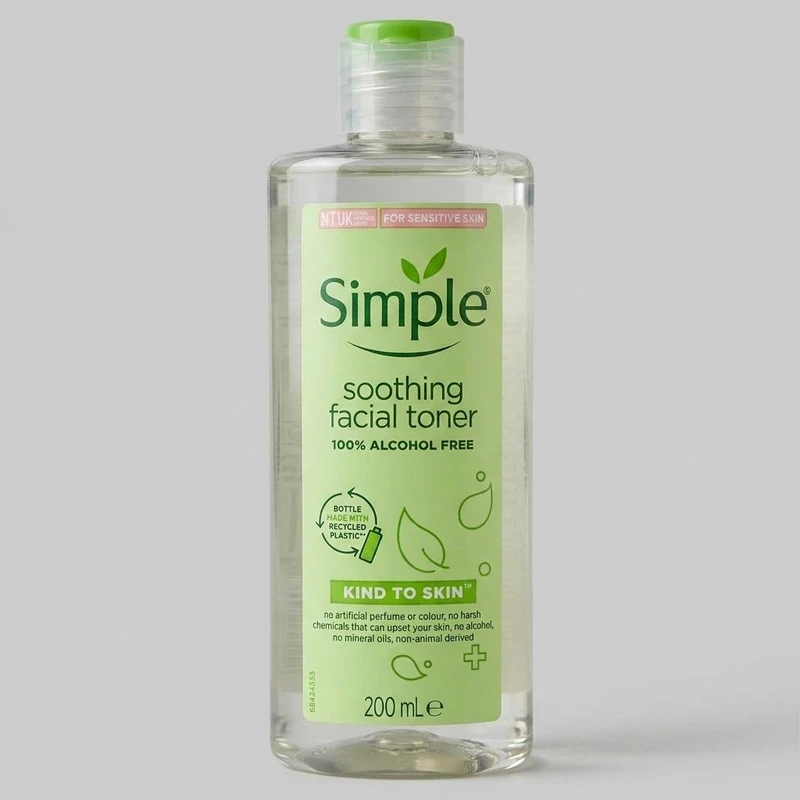 تونر پاک کننده صورت سیمپل مدل Soothing حجم 200 میلی لیتر