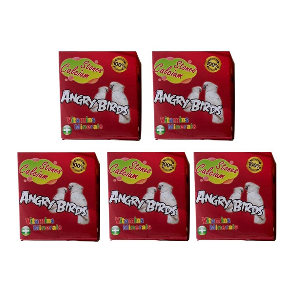 بلوکه معدنی پرندگان انگری برد مدل Mineral&Calcium وزن 75 گرم بسته 5 عددی