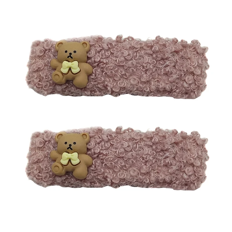 گیره مو دخترانه مدل خرس تدی کد 01091896 بسته 2 عددی