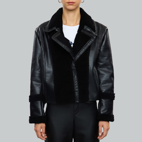 کت چرم زنانه مدل 830889280 طرح ترندیول