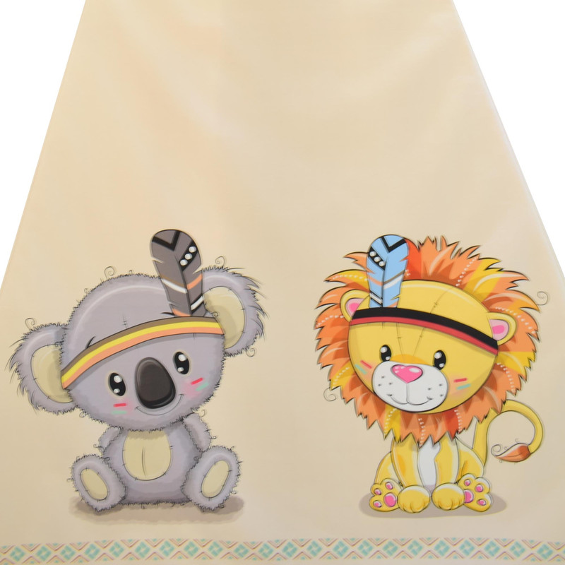 چادر بازی کودک مدل سرخپوستی طرح کودکان سرخپوست کد PT514 به همراه کوسن