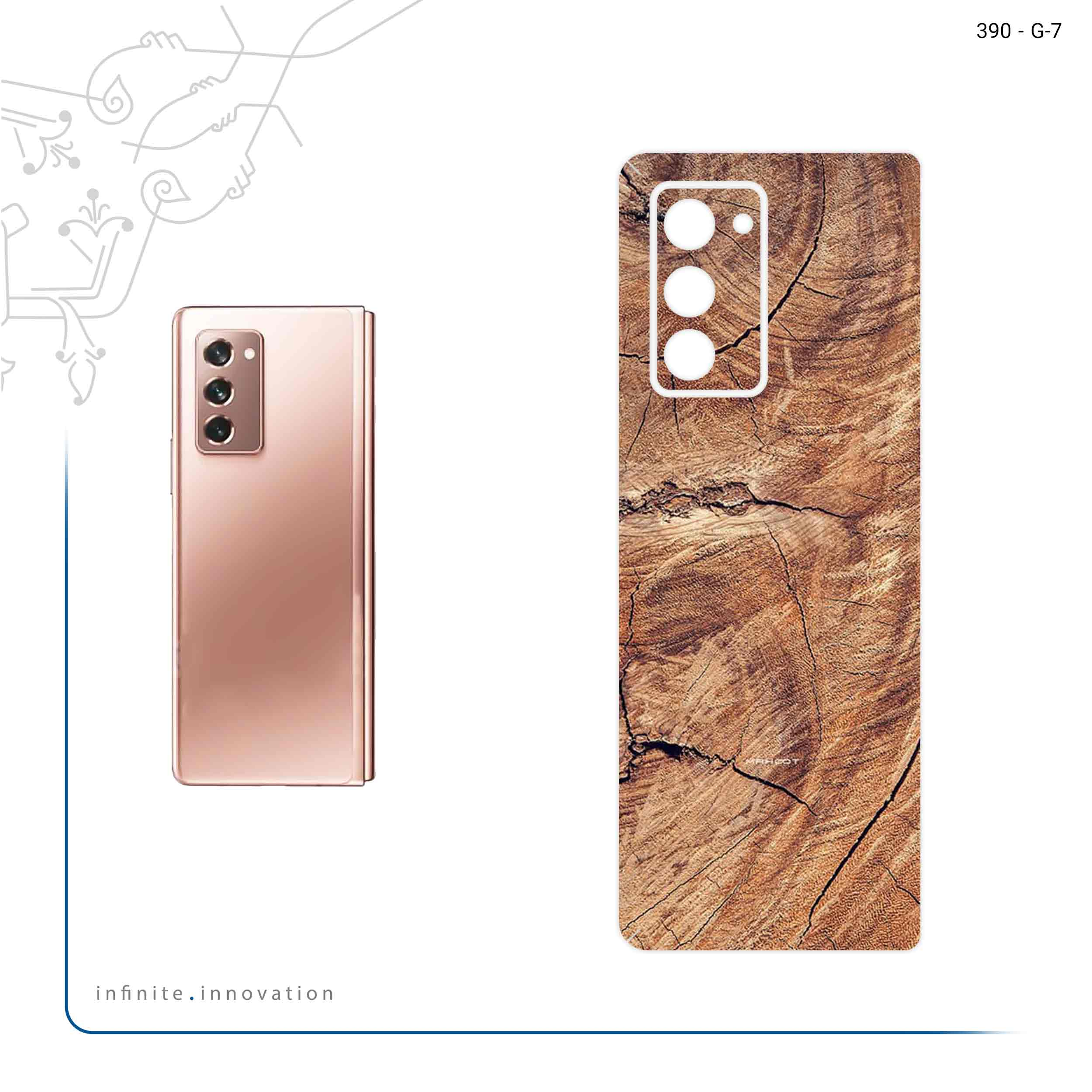 برچسب پوششی ماهوت مدل Wood Texture 5 مناسب برای گوشی موبایل سامسونگ Galaxy Z FOLD 2