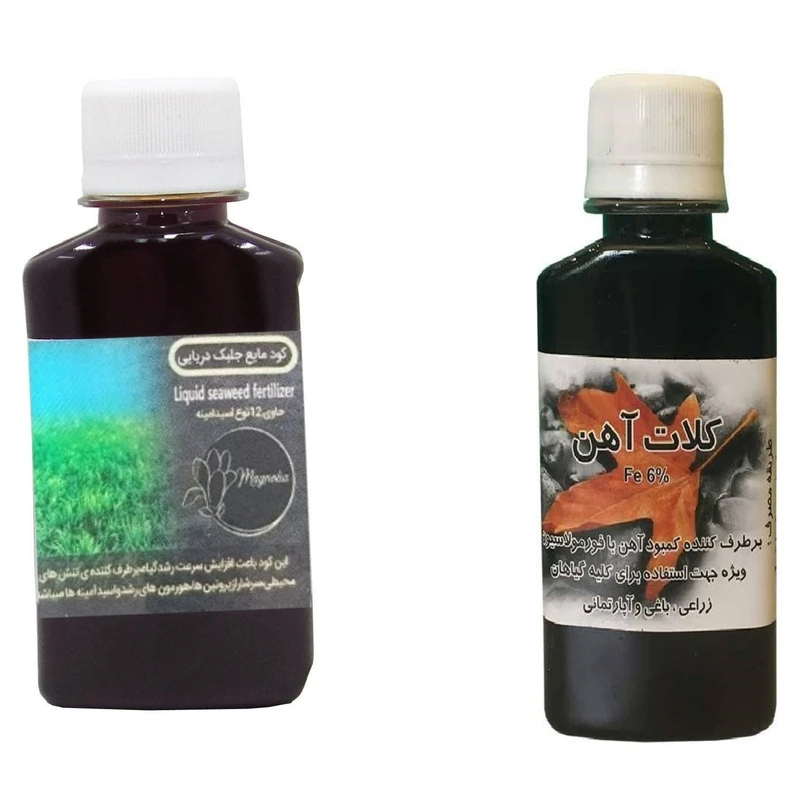 کود مایع جلبک دریایی و کلات آهن مدل raw material حجم 120 میلی لیتر بسته 2 عددی