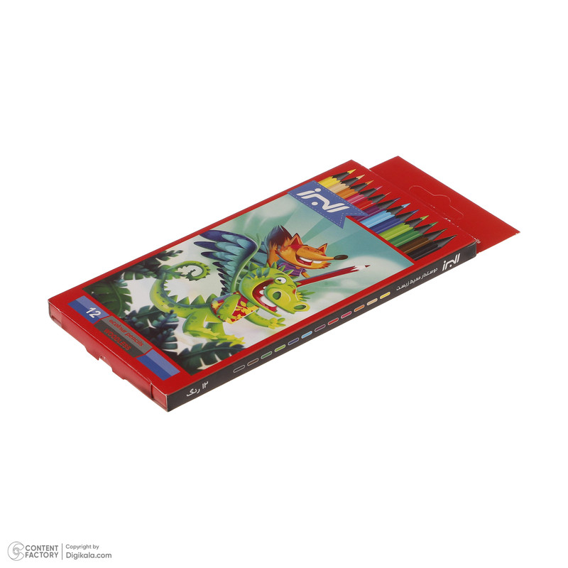 مداد رنگی 12 رنگ البرز مدل woodless