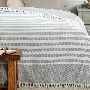 روتختی مادام کوکو مدل Sheryl Beyaz Gri دو نفره سایز 240×220 سانتی متر