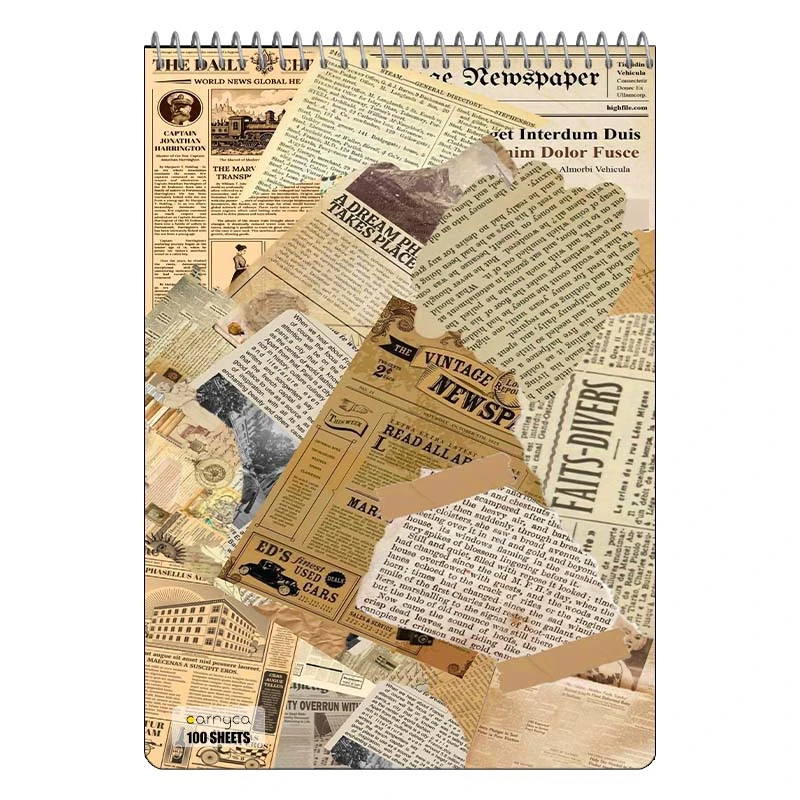 دفتر شطرنجی 100 برگ کارنیکا طرح وینتج اسکرپ بوک Vintage Scrapbook کد 17121