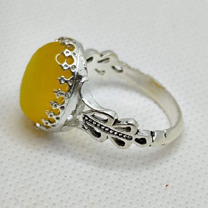 انگشتر نقره مردانه مدل سنگ شرف الشمس رکاب اسپرت صفوی کد 1000 - - 2