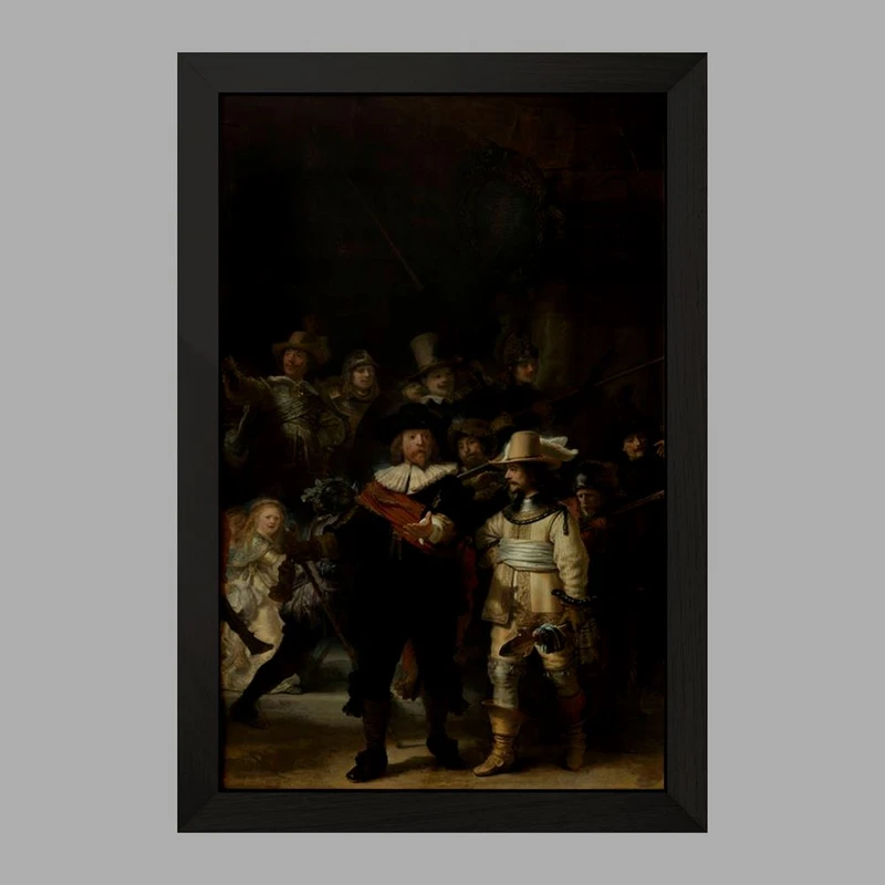 تابلو خندالو مدل گشت شبانه اثر رامبرانت  کد 23350